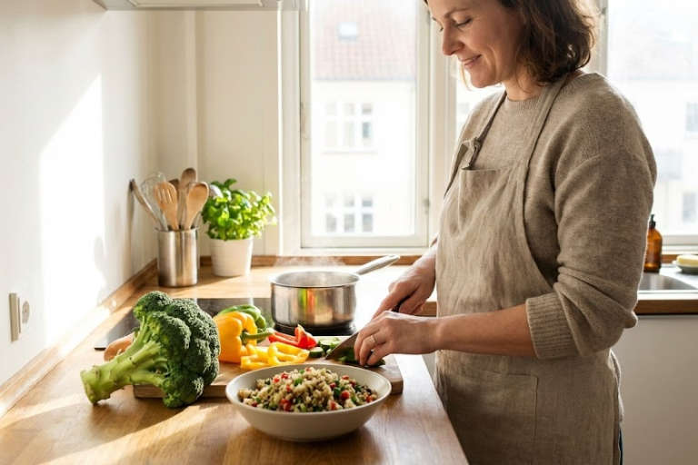 A successful woman in control of her weight