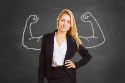 Woman with confidence and power. Tackle anxiety strategies for children and parents.