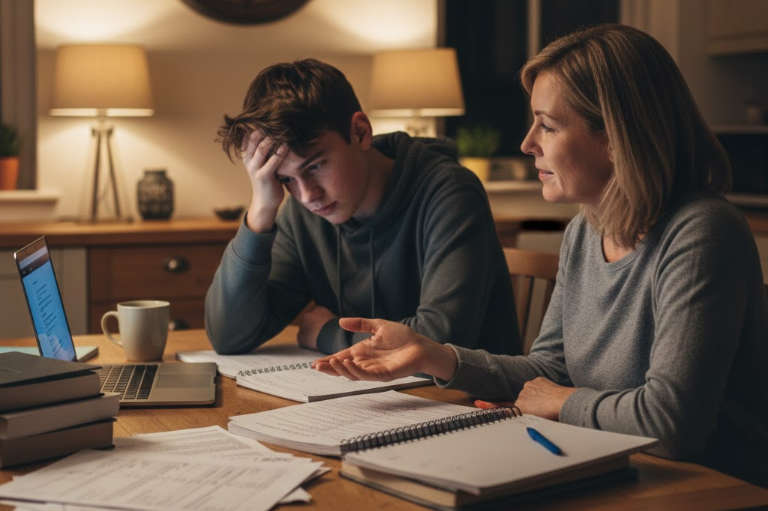 Homework stressing a teenager