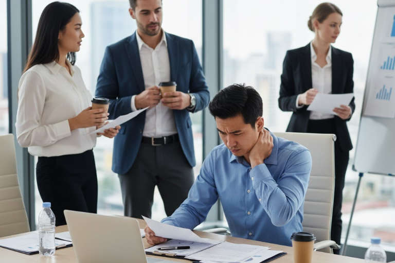 Man feeling anxiety and panic at work