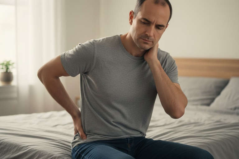 Man with neck and back pain