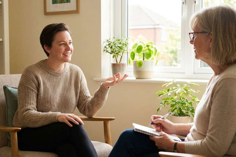 OCD client with hypnotherapist