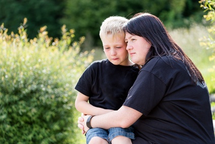 Parent talking to child