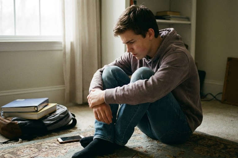 Teenager looking anxious