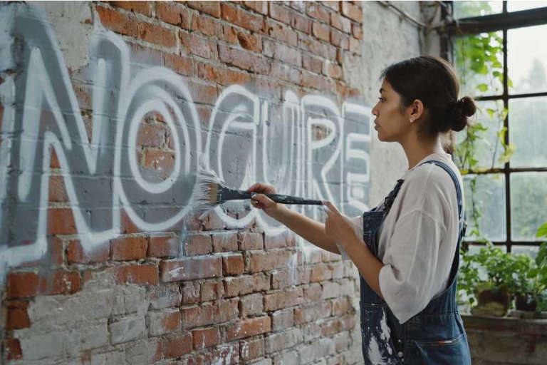 woman painting over “No Cure” Treating Ehlers-Danlos Syndrome
